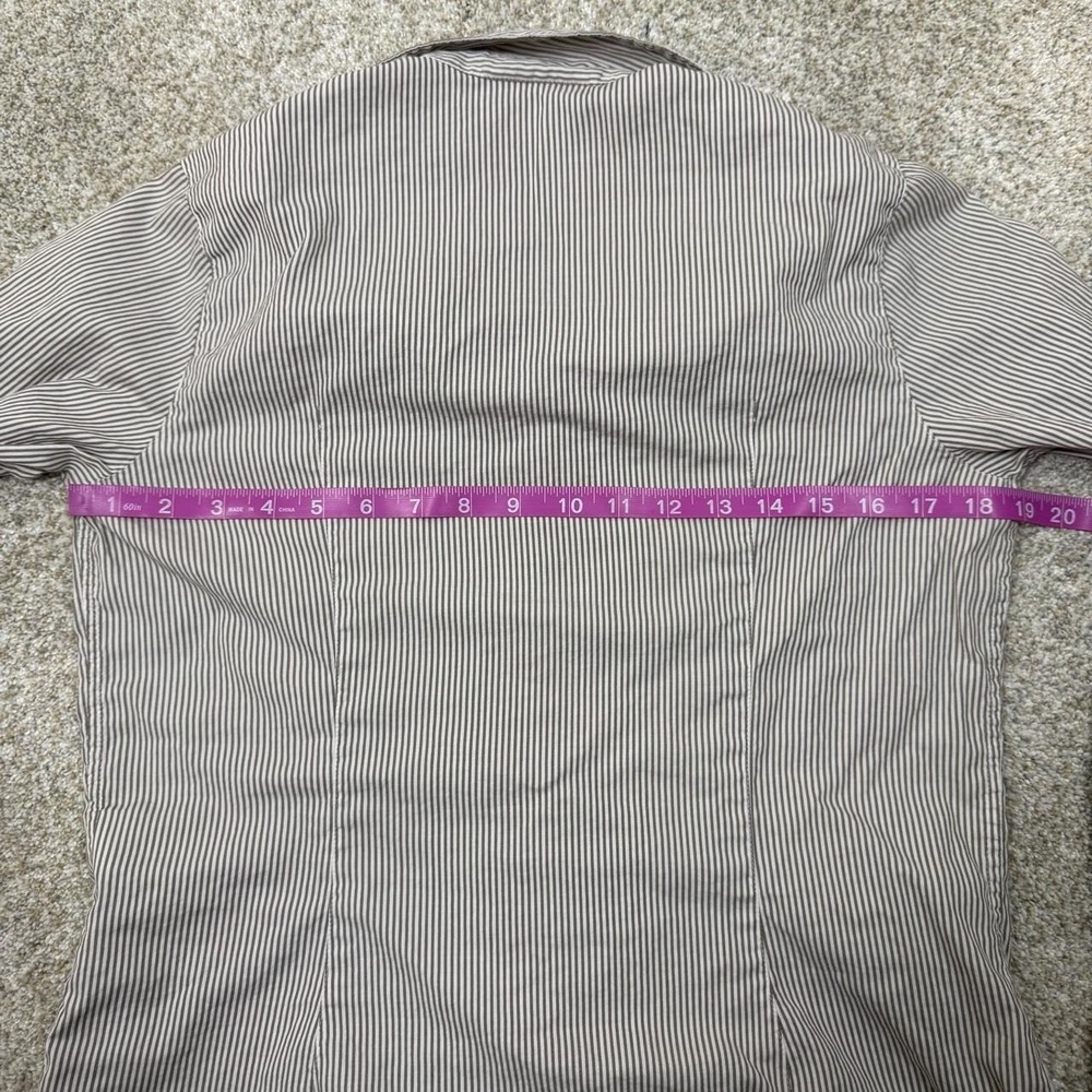 Talbots Vintage 100% Cotton Preppy Striped Ruffle Button-Up Blouse — Size S - Picture 6 of 6